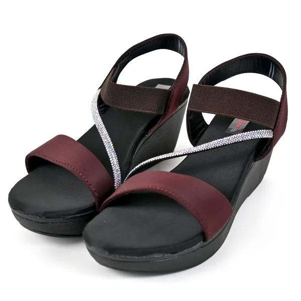 Brown_Leather_Silver_Chain_Strap_Sandals_For_Women_&_Girls