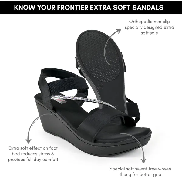 Black_Leather_Silver_Straps_Sandal_For_Women_&_Girls