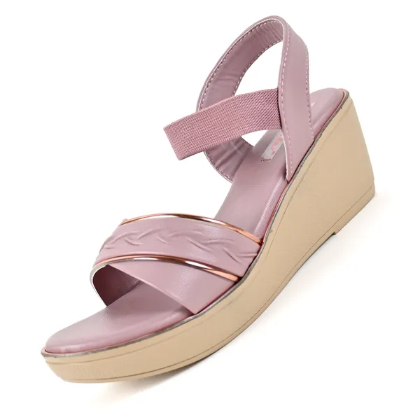 Elegant_Peach_Leather_Premium_Sandals_For_Women_&_Girls