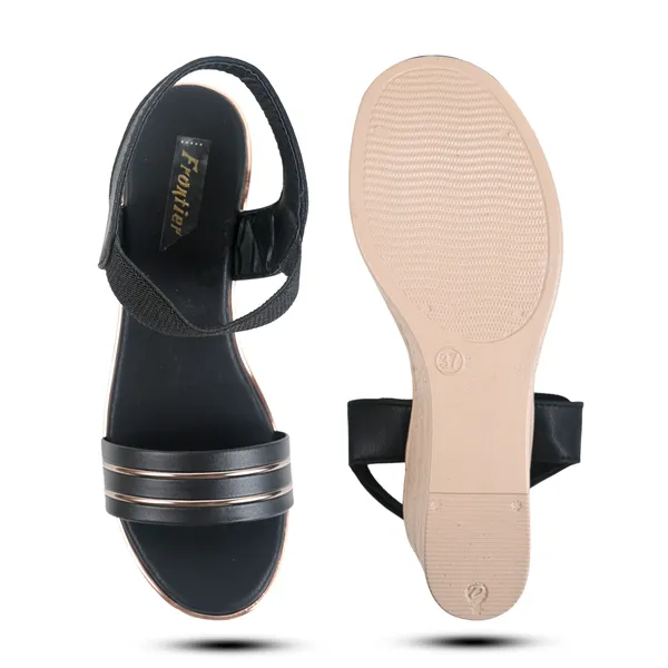 Elegant_Black_Golden_Strep_Sandals_For_Girls