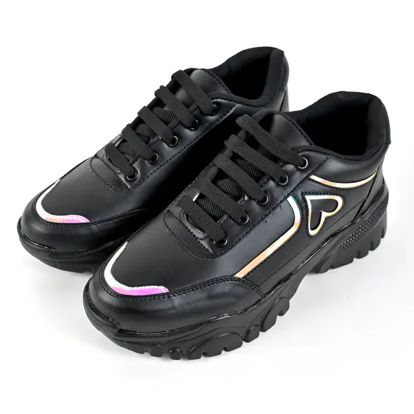 Black_Pvc_Premium_Heart_Style_Shoes_For_Women_&_Girls