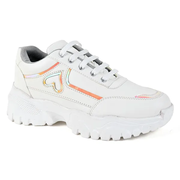 White_Pvc_Premium_Heart_Style_Shoes_For_Women_&_Girls