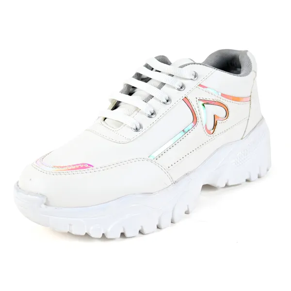 White_Pvc_Premium_Heart_Style_Shoes_For_Women_&_Girls