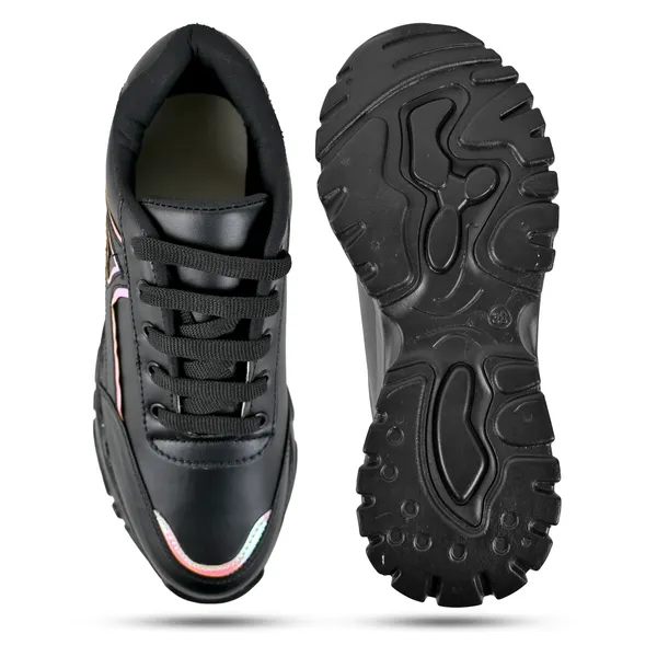 Black_Pvc_Premium_Heart_Style_Shoes_For_Women_&_Girls