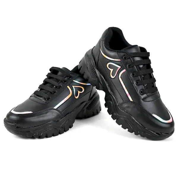 Black_Pvc_Premium_Heart_Style_Shoes_For_Women_&_Girls