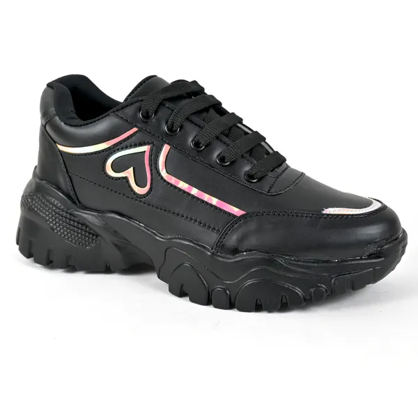 Black_Pvc_Premium_Heart_Style_Shoes_For_Women_&_Girls