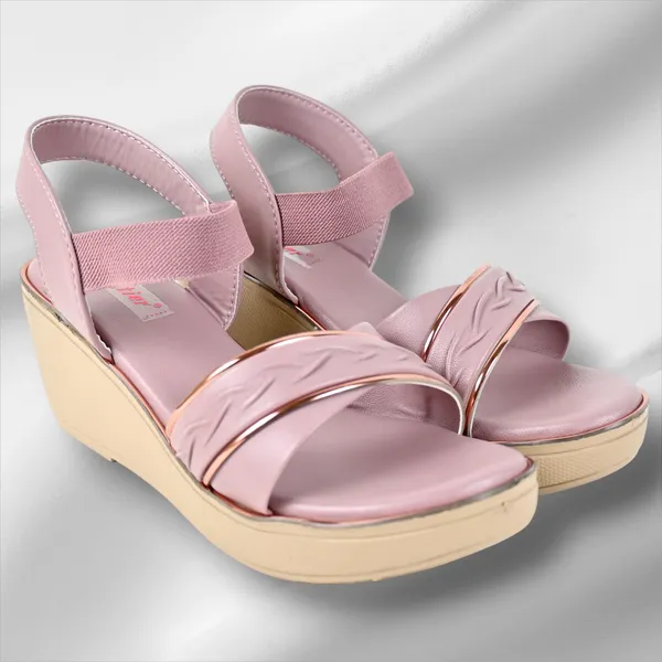 Elegant_Peach_Leather_Premium_Sandals_For_Women_&_Girls