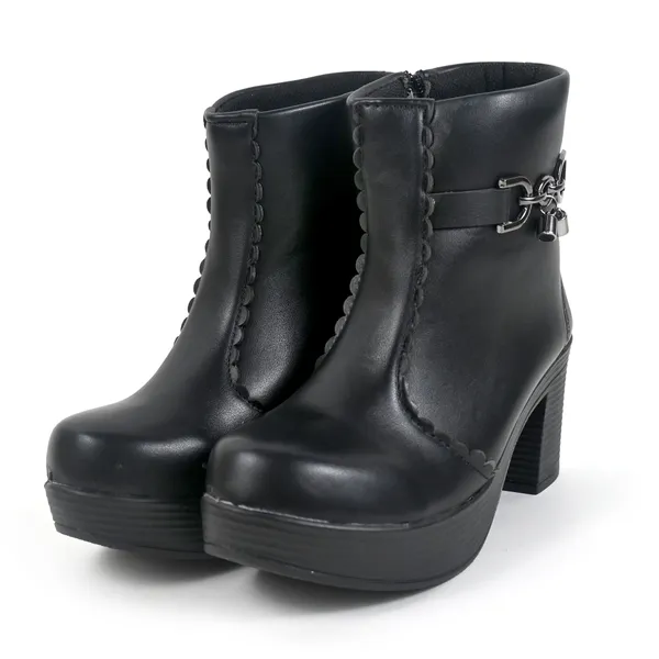 Elegant_Black_Silver_Bakkal_Stylish_Long_Shoes_For_Girls