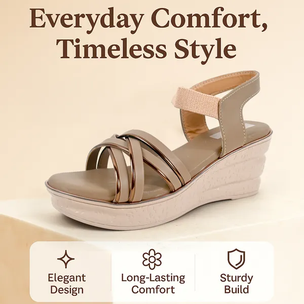 BeigeLeather_Premium_Sandals_For_Women_&_Girls