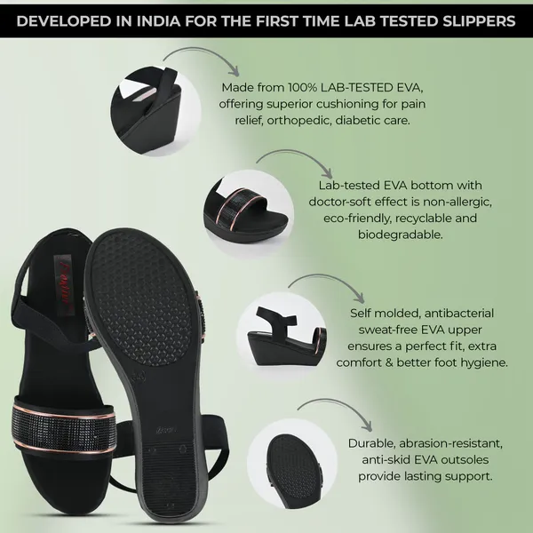 Black_Leather_Golden_Straps_Sandal_For_Women_&_Girls