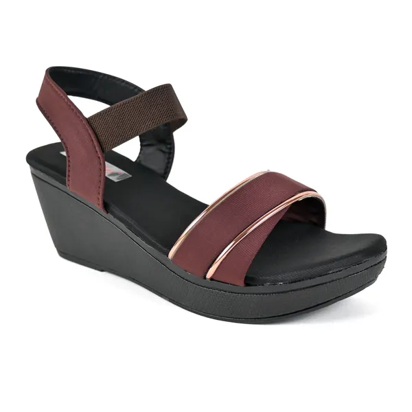 Brown_Leather_Golden_Strap_Sandals_For_Women_&_Girls