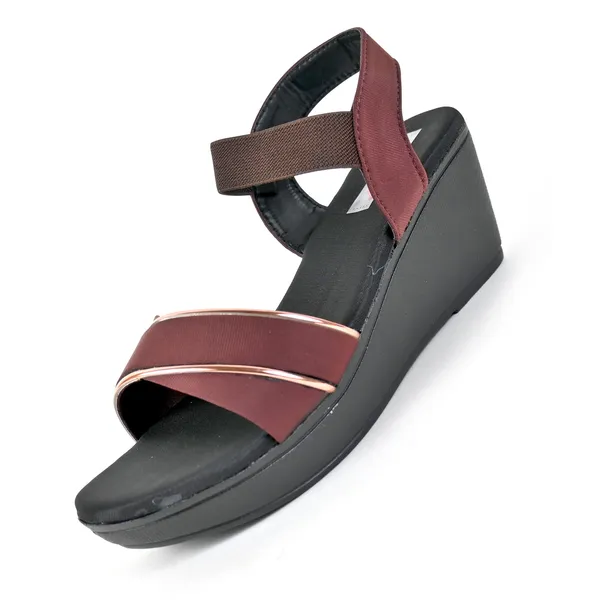 Brown_Leather_Golden_Strap_Sandals_For_Women_&_Girls