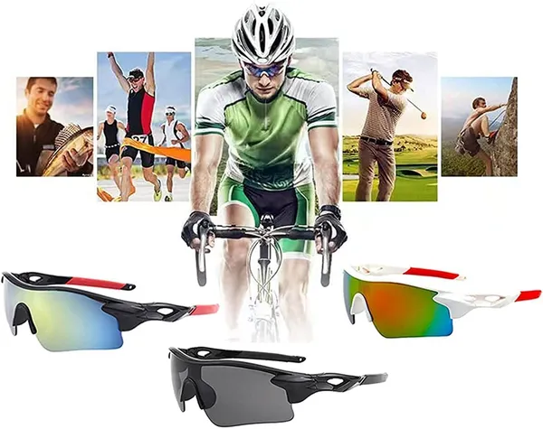 White_&_Red_UV_Protected_Sports_Sunglasses_For_Women_&_Men_Outdoor_Sports_Cricket,_Cycling,_Riding,_Running,_Baseball,_Fishing_Glasses_Goggle