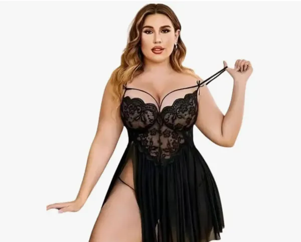 Black_Lace_Babydoll_Lingerie_Set