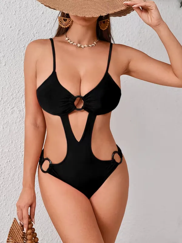 Elegant_Black_Cut-Out_Monokini_Lingerie_Set