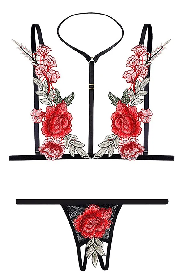 Exotic_Floral_Appliqué_Bikini_set_for_Woman