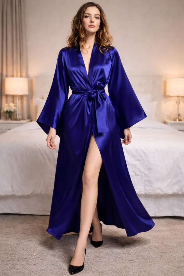 Flairyx_Luxury_Blue_Satin_Robe_Dress