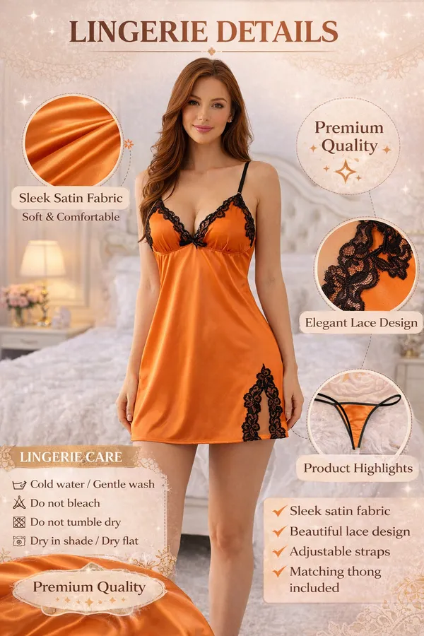 Orange_Satin_Lace_Nightwear_Dress_for_Women