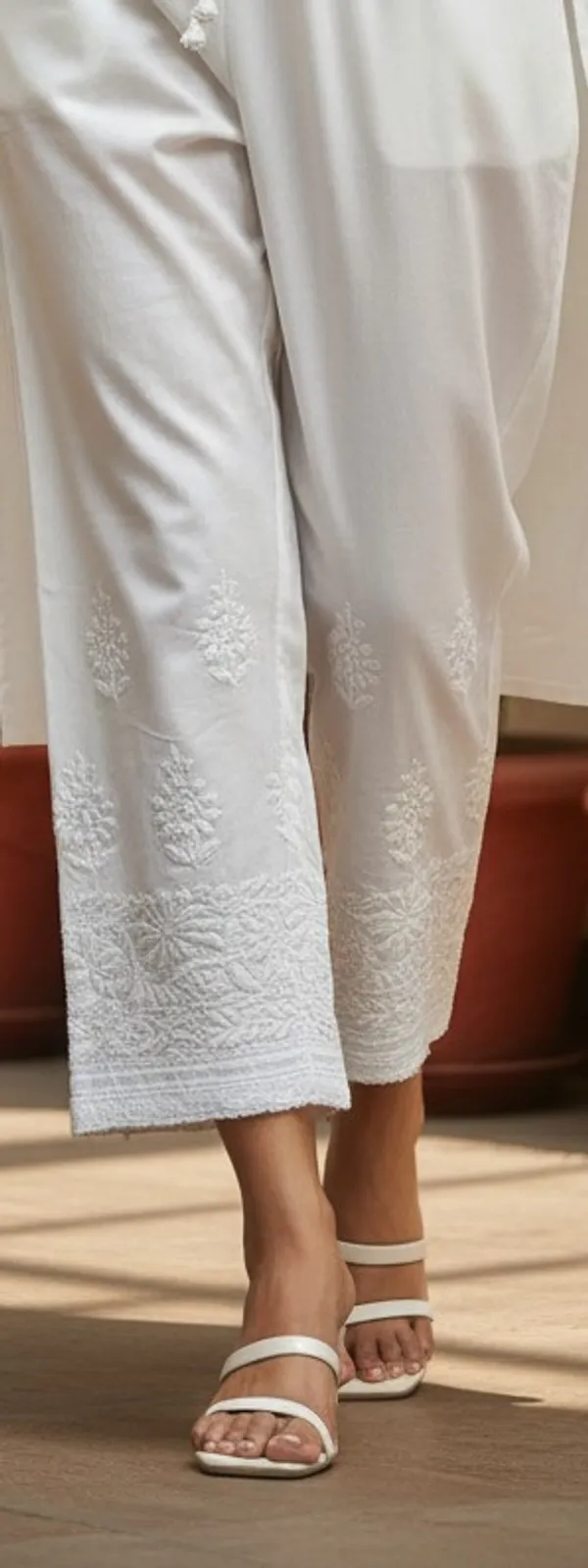 White_Rayon_Chikankari_Palazzo_With_Lace_For_Women