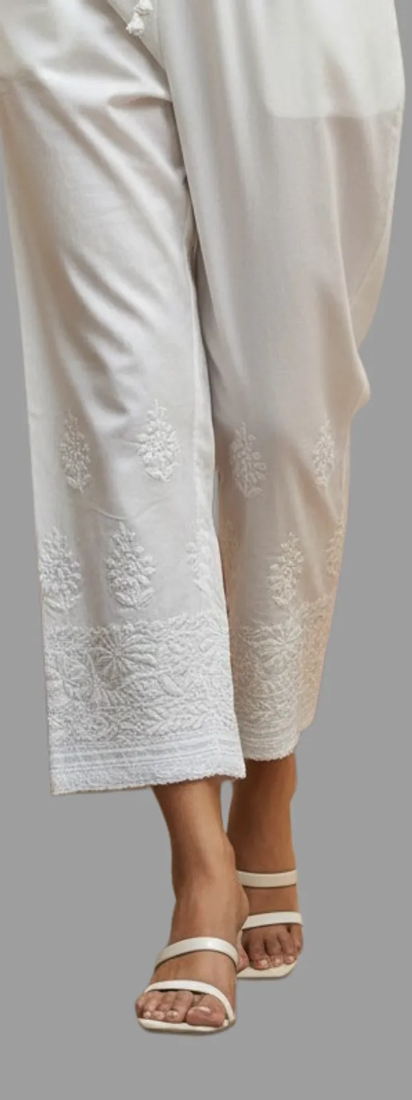 White_Rayon_Chikankari_Palazzo_With_Lace_For_Women
