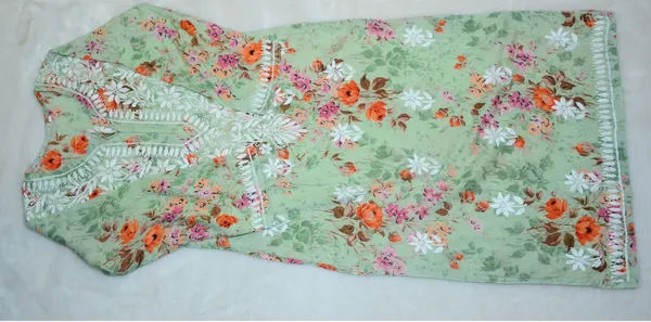 Green_Mul_Cotton_Chikankari_Long_Kurta_For_Women