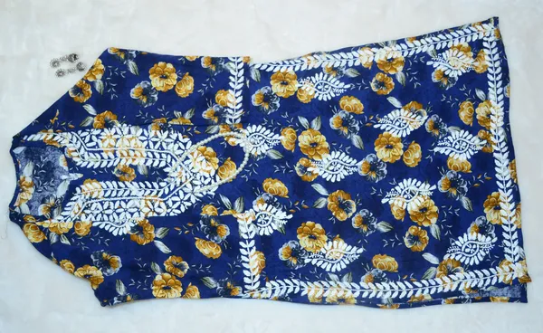Navy_Blue_Rayon_Printed_Long_Chikankari_Kurta_For_Women