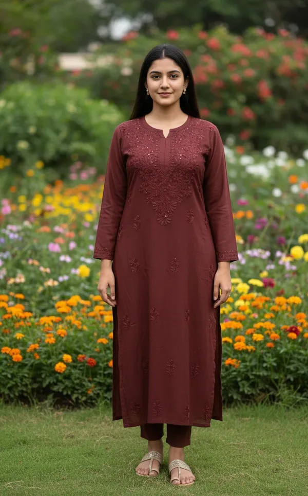 Brown_Rayon_Kurta_With_Mukesh_Work