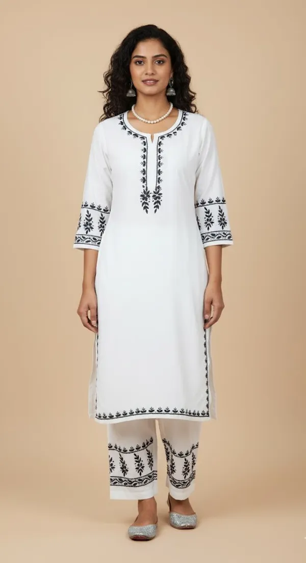 White_Rayon_Chikankari_Co-Ord_Set_For_Women