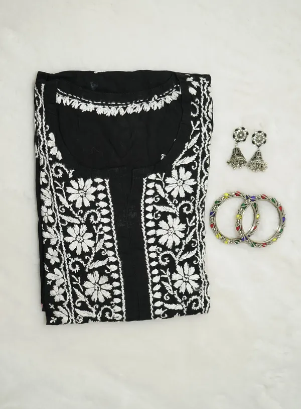 Black_Modal_Long_Chikankari_Kurta_For_Women