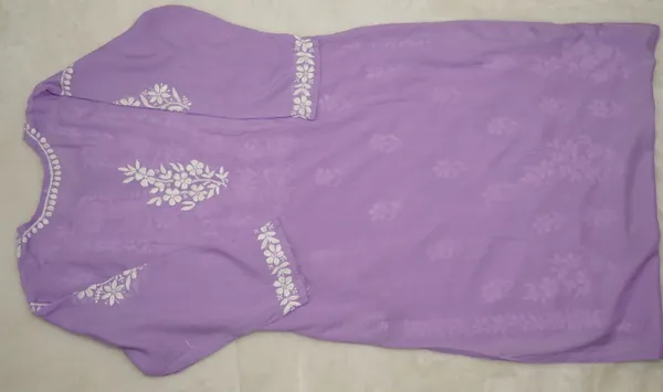 Lavender_Modal_Long_Chikankari_Kurta_For_Women