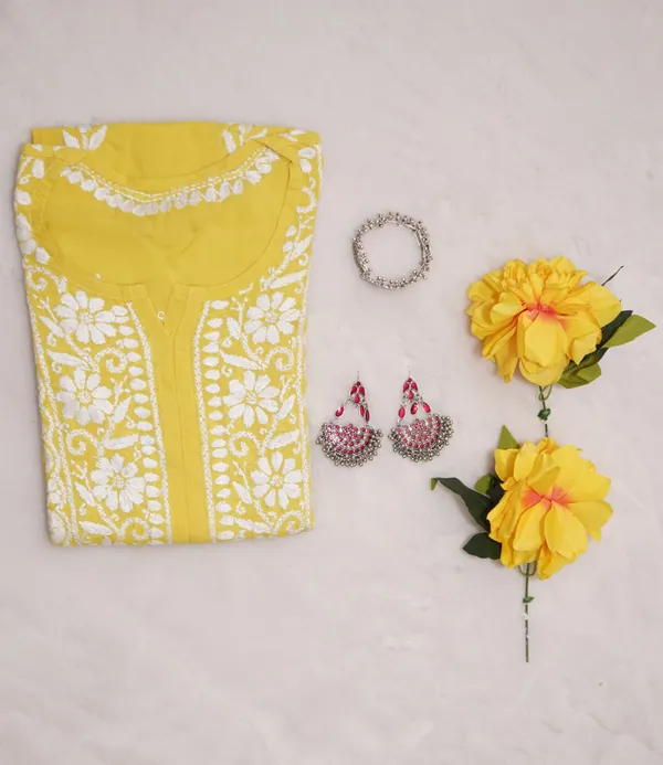 Yellow_Modal_Long_Chikankari_Kurta_For_Women