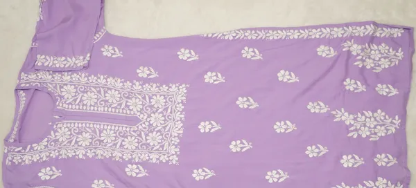 Lavender_Modal_Long_Chikankari_Kurta_For_Women