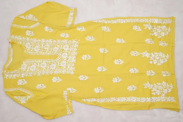 Yellow_Modal_Long_Chikankari_Kurta_For_Women
