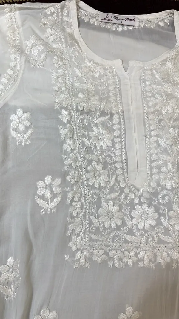 MODAL_WHITE_LONG_CHIKANKARI_KURTA