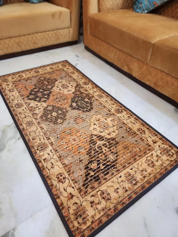Bamboo_Carpet_For_Living_Room_Carpet_For_Hall/Carpet_For_Bedside_mughlai_Print_Grey-_5x2.5ft