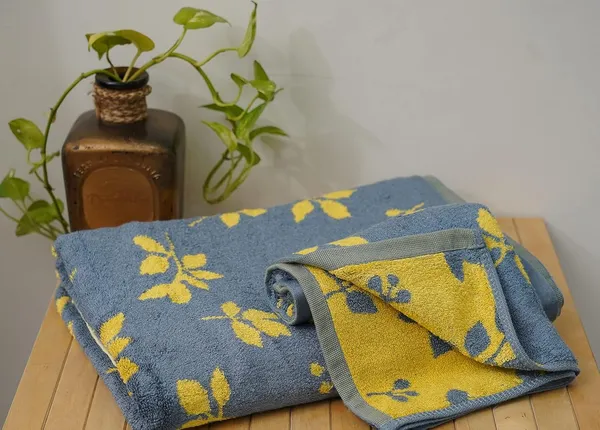 Yellow_Bamboo_Fiber_Bath_&_Hand_Towel_Set