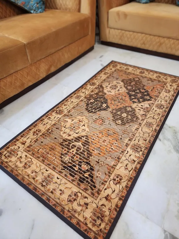 Bamboo_Carpet_For_Living_Room_Carpet_For_Hall/Carpet_For_Bedside_mughlai_Print_Grey-_5x2.5ft