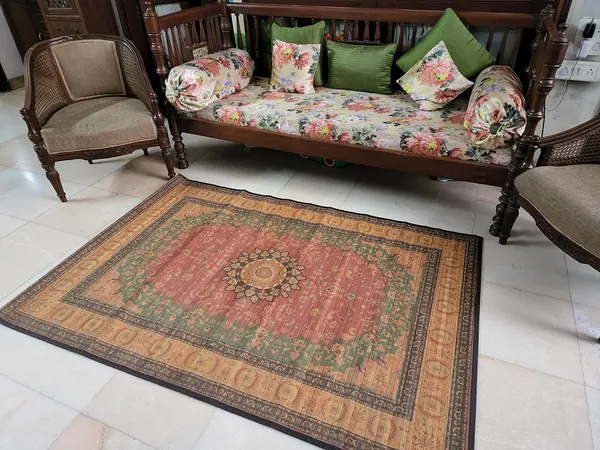 Bamboo_Carpet_For_Bedroom/Living_Area/Home_With_Anti_Slip_Backing_Red_Carpet_Style