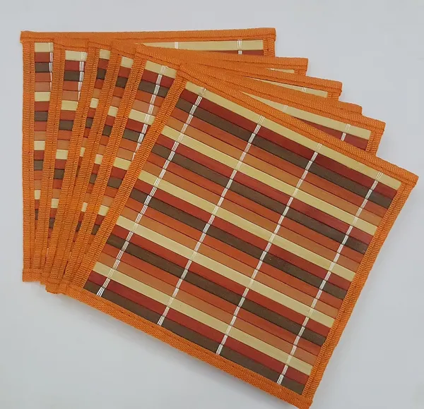 Orange_Coasters/Hot_Dish_Mats/Side_Table_Mats_Size_:_8_X_8_Inches/Orange