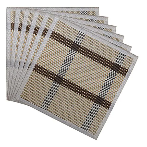 Multicolor_Coasters/_Hot_Dish_Mats/_Side_Table_Mats_Size_:_30_X_30_Cm/_White_&_Beige