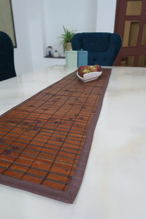 Brown_Bamboo_Dining_Table_Runner_Burnt_Bamboo:_30X135_Cms