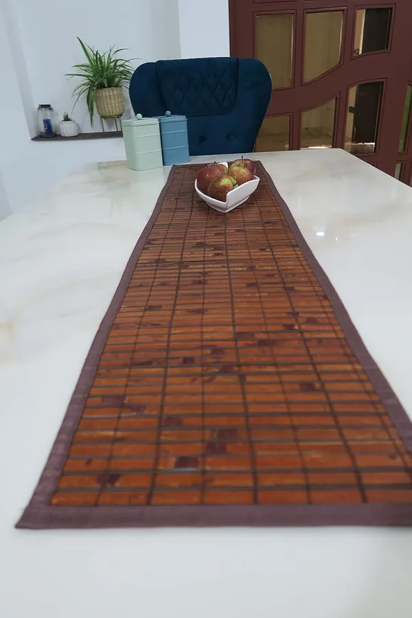 Brown_Bamboo_Dining_Table_Runner_Burnt_Bamboo:_30X135_Cms