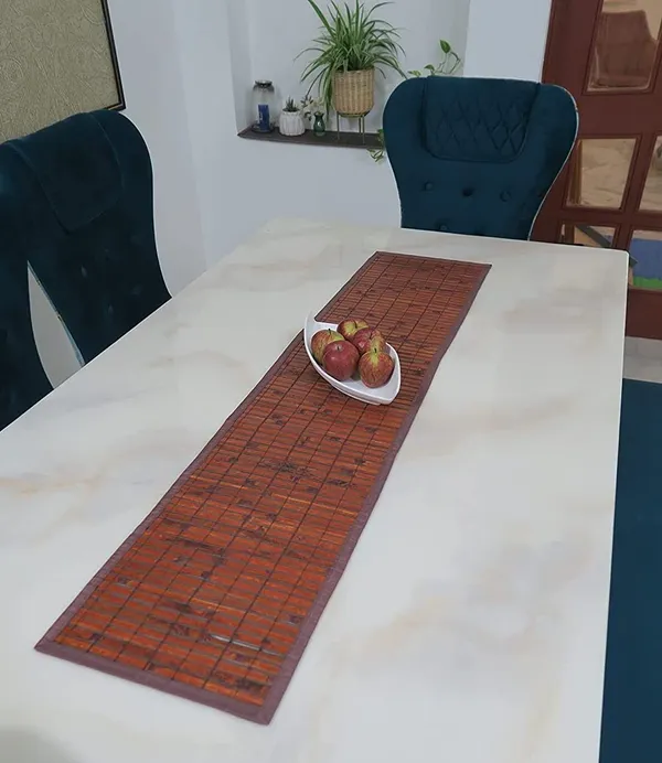 Brown_Bamboo_Dining_Table_Runner_Burnt_Bamboo:_30X135_Cms