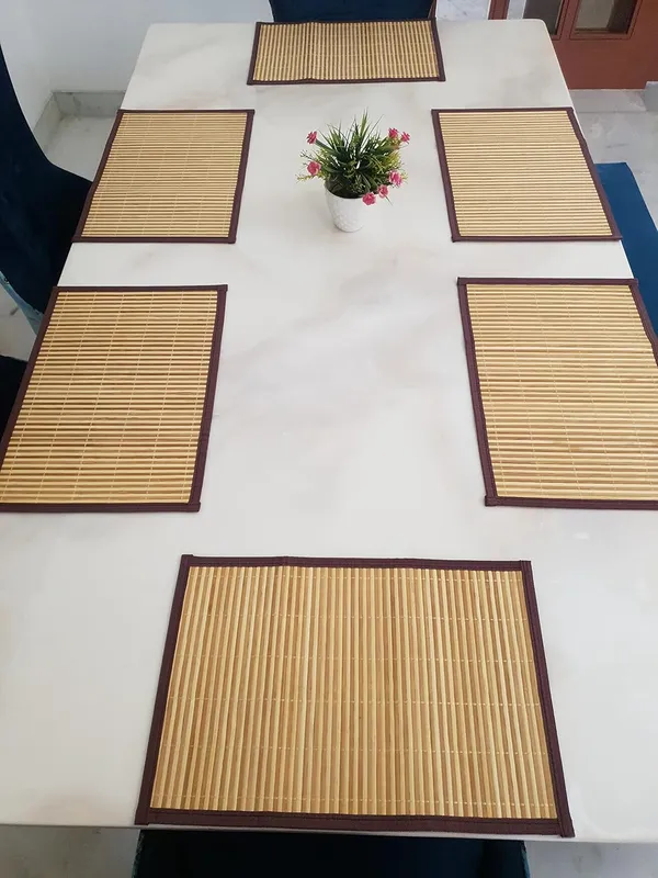 Brown_Bamboo_Placemats/_Dining_Table_Mats6Pc_Mat
