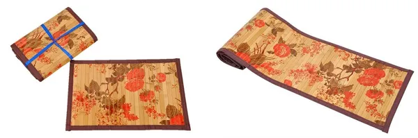 Bamboo_Placemats_&_Table_Runner_Set_Rose_Flower_Print_pcs