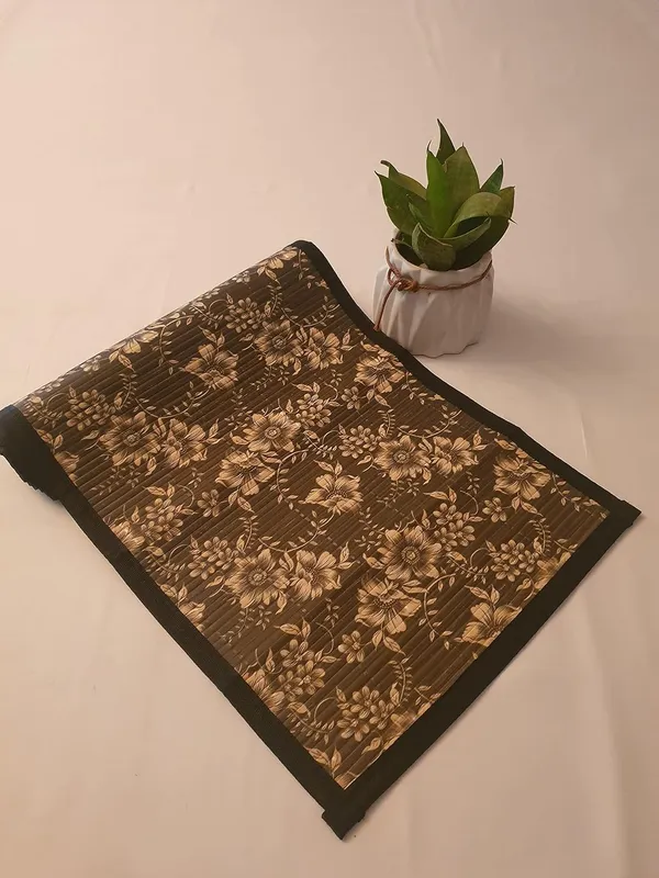 Bamboo_Greens_Bamboo_Dining_Table_Runner_Floral_Print_Black_6_Seater-_30X135_Cm