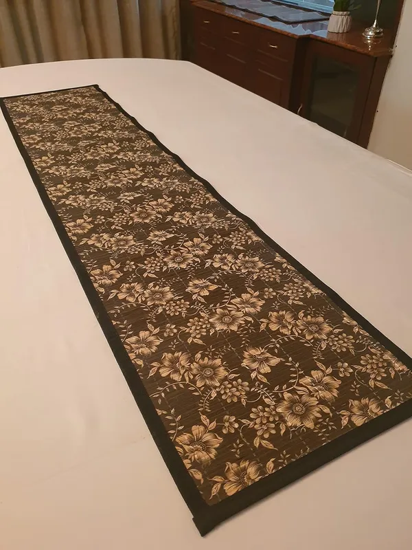 Bamboo_Greens_Bamboo_Dining_Table_Runner_Floral_Print_Black_6_Seater-_30X135_Cm