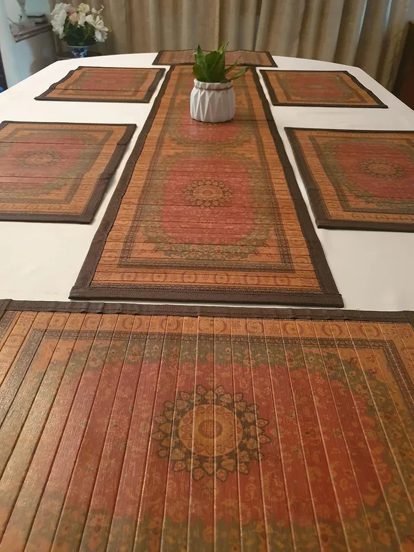 Bamboo_Placemats/Dining_Table_Mat_30x45cm_Red_Carpet_Design