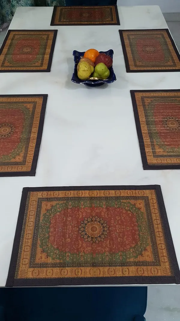Bamboo_Placemats/Dining_Table_Mat_30x45cm_Red_Carpet_Design