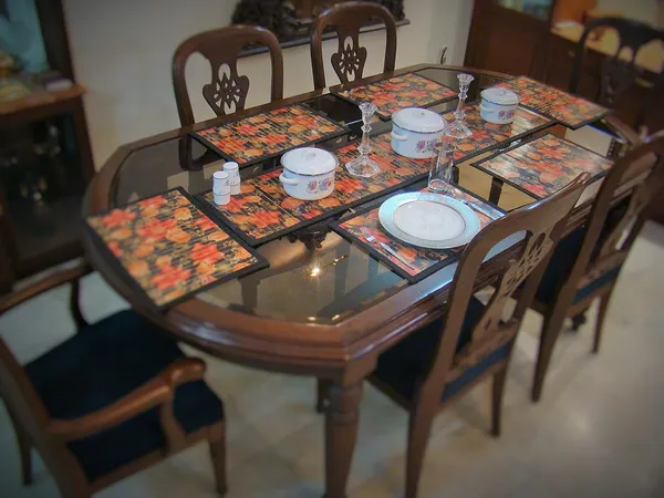 Multicolor_Bamboo_Mats_Dining_Table_Mats/_Placemats_Flower_Design
